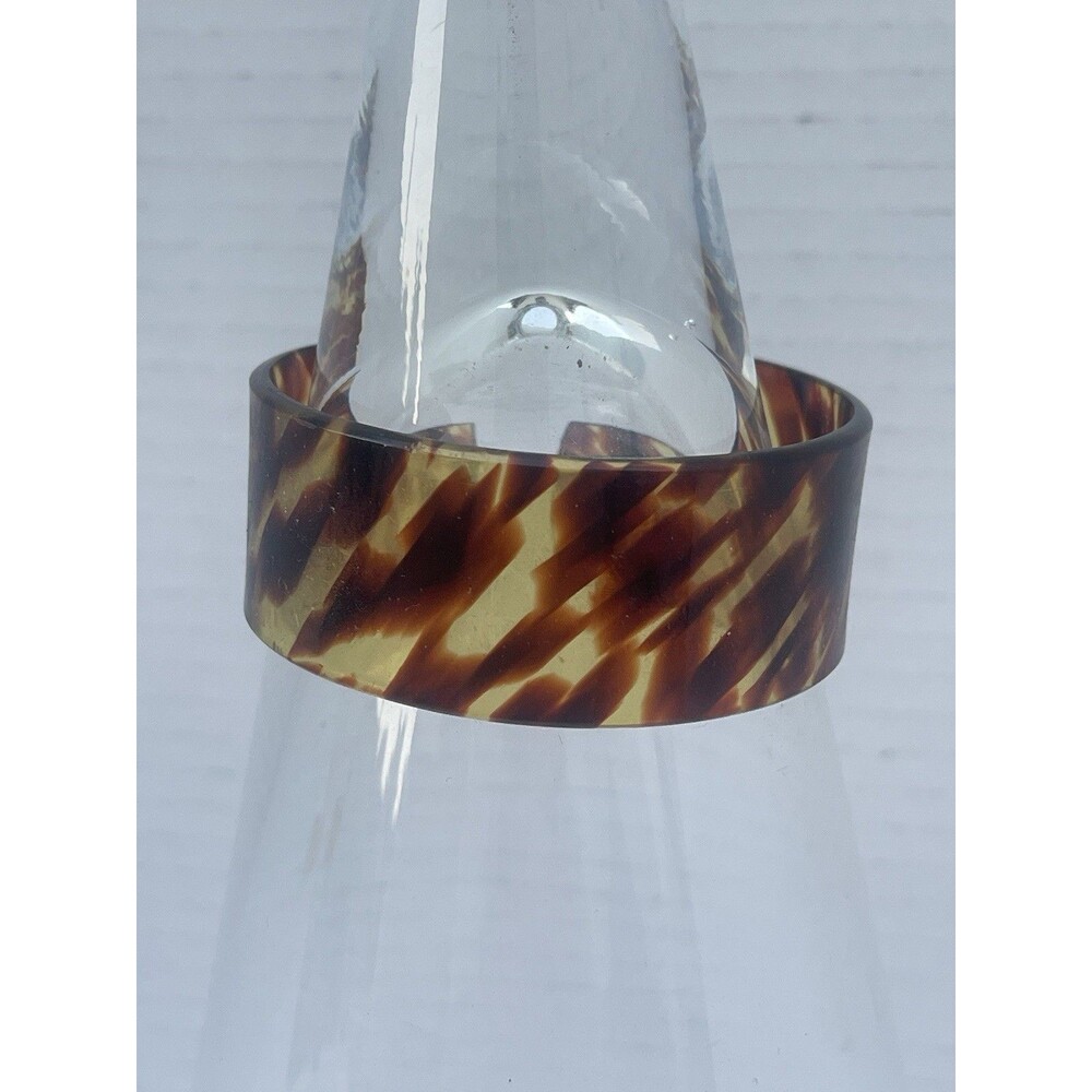 Vintage Faux Turtle Tortoise Shell Celluloid Spotted Cuff Bracelet Bangle